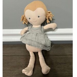 Hazel Village Fern Doll 14" Organic Cotton Plush Handmade Lavender‎ Linen Dress